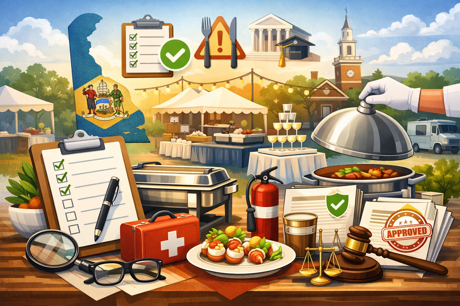 Event catering compliance checklist Delaware