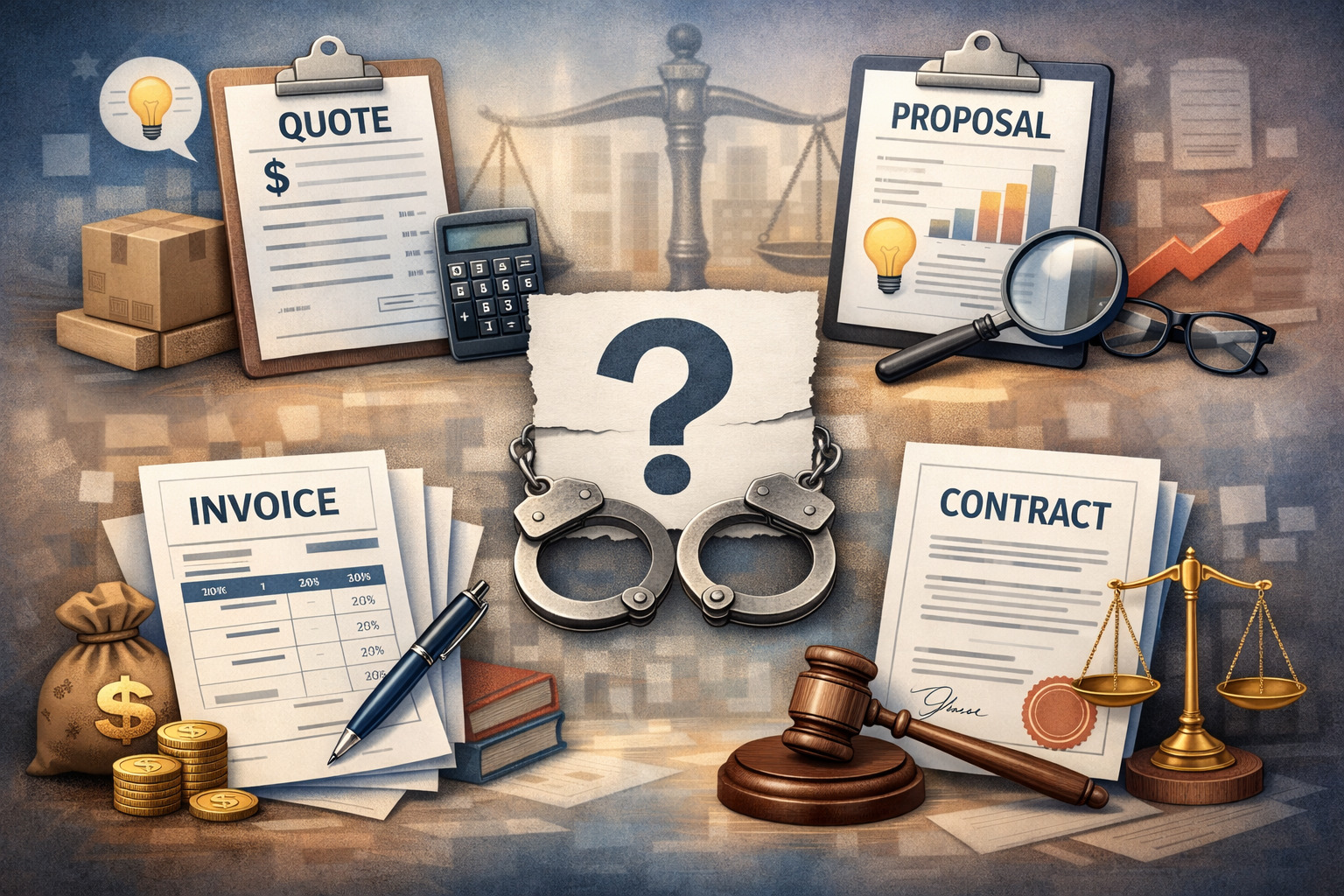 Quote vs Proposal vs Invoice vs Contract (And What’s Binding)